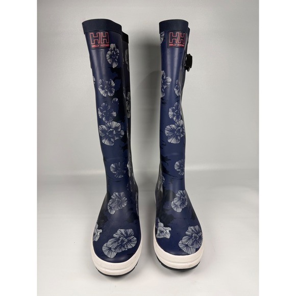 Helly Hansen Veierland 2 Graphic Tall Rain Boots Navy Floral Women's‎ US 8 - Picture 3 of 9